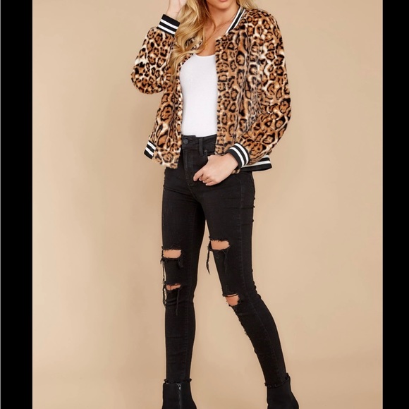 Jack by BB Dakota leopard print bomber jack XS - Picture 3 of 6